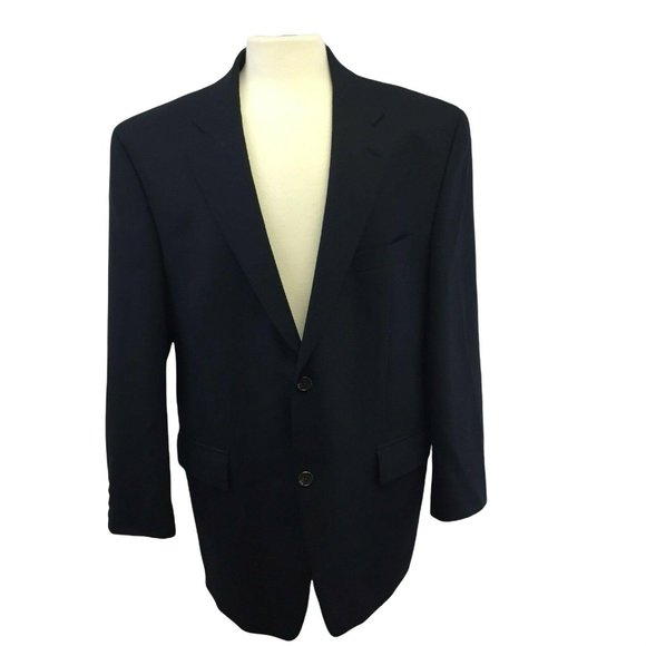 Dillards Ralph Lauren Suit Jacket Blazer Sports Coat Mens 44R Wool Black - Picture 1 of 12